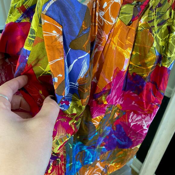 Moulinette Soeurs Strapless Tropical Colorful dress size 6 - Picture 6 of 11